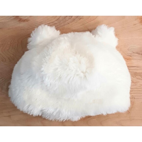 NWT White Faux Fur Fluffy Cossack Hat Pom Ears Y2K Wet Seal Deadstock O/S - Picture 4 of 7